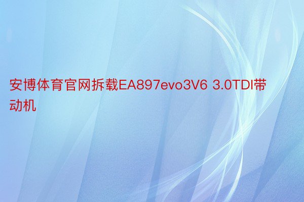 安博体育官网拆载EA897evo3V6 3.0TDI带动机