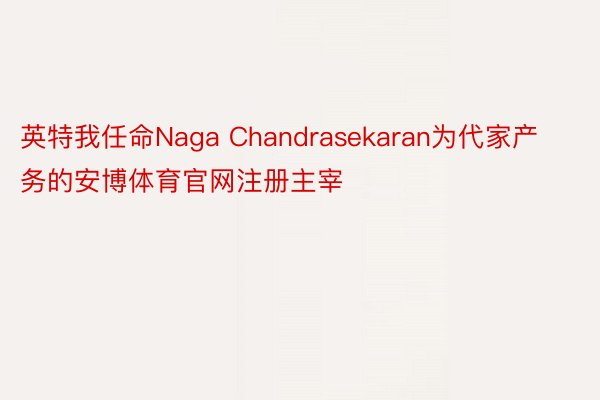 英特我任命Naga Chandrasekaran为代家产务的安博体育官网注册主宰